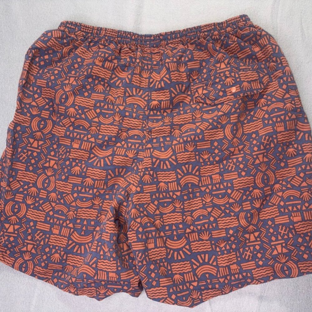Patagonia Baggies Pull On Shorts Retro Aztec Print size M Sustainable Orange - Picture 7 of 10